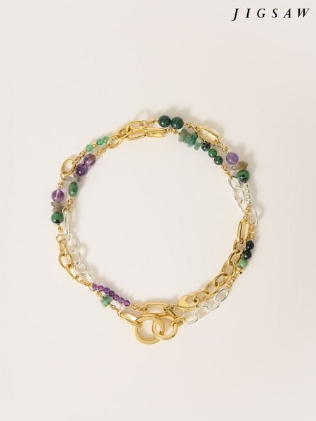Jigsaw Gold Tone Multi Wear Mixed Bead Necklace (H83170) | €140