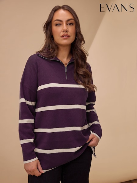 Evans Stripe Zip Detail Jumper (H83225) | €55