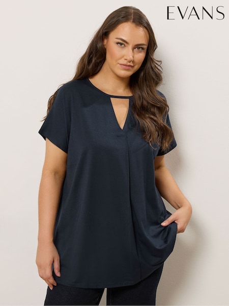 Evans Blue Boho Pleated Top (H83234) | €31