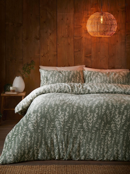 Fusion Green Winter Foliage Fleece Duvet Cover Set (H83265) | 124 QAR - 247 QAR