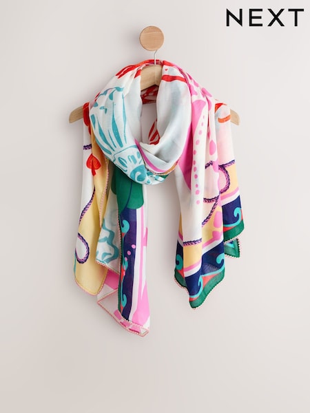 Bright Lobster Print Lightweight Scarf (H83278) | €25