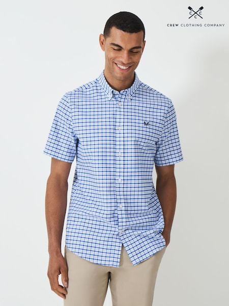 Crew Clothing Short Sleeve Micro Gingham Oxford Shirt (H83308) | 410 LEI