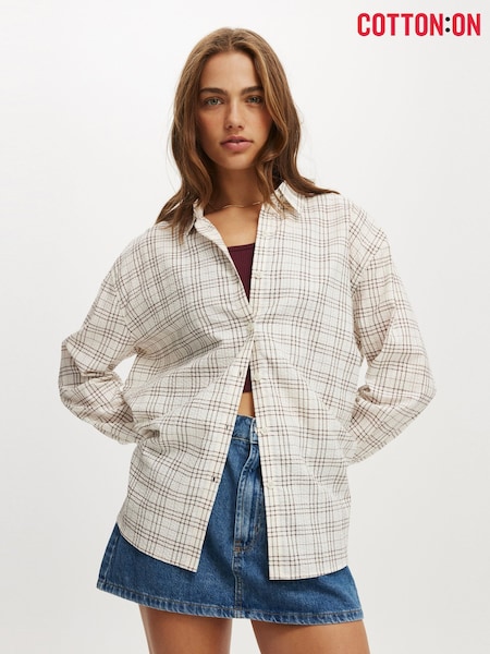 Cotton On Dark Natural Haven Long Sleeve Shirt (H83341) | €37