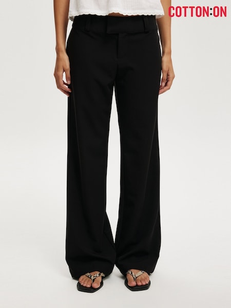 Negru - Cotton On Lola Low Rise Suit Trousers (H83346) | 261 LEI