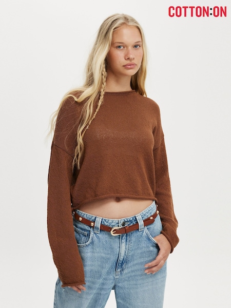 Maro - Cotton On Long Sleeve Boat Neck Knit Jumper (H83349) | 186 LEI