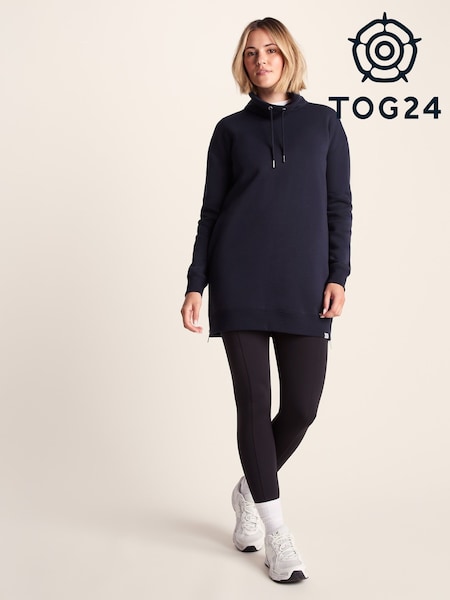 Tog 24 Blue Womens Drakeford Longline Funnel Neck Sweater (H83368) | €69