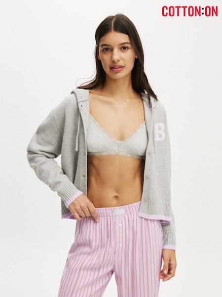 Cotton On Grey Hooded Button Up Cardigan (H83388) | OMR17