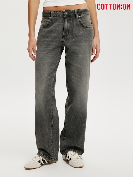 Cotton On Black Low Rise Straight Jeans (H83433) | €57