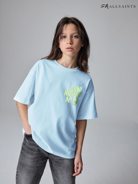أزرق فاتح - smALLSAINTS Girls Oversized Orlando Logo Crew 100% Cotton T-Shirt (H83434) | ‏116 د.إ.‏ - ‏ 163‏ د.إ.