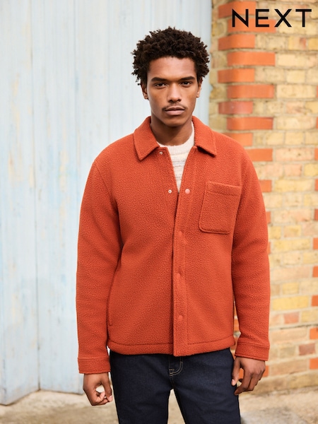 Rust Brown Fleece Shacket (H83454) | $76