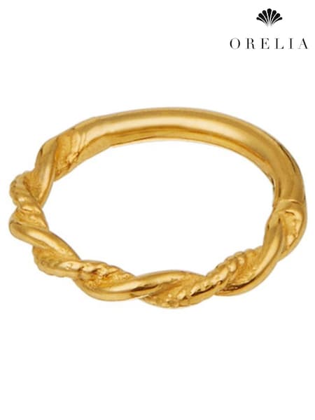 Orelia London Gold Tone Rope Twist Clicker Hoop Earring (H83456) | €28
