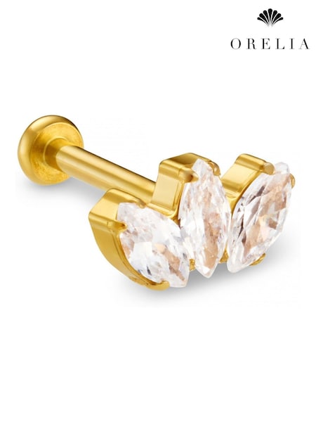 Orelia London Gold Tone Marquise Fan CZ Labret CRY Earring (H83457) | €32