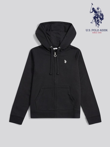 U.S. Polo Assn. Black Womens Double Horsemen Zip Through Sweatshirt (H83493) | R$ 590