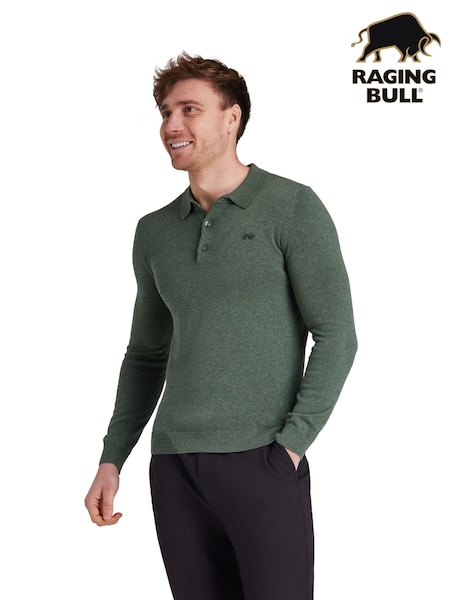 Raging Bull Green Classic Knitted Polo Shirt (H83498) | 99 € - 113 €