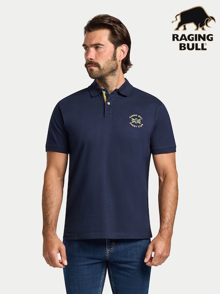 Raging Bull Blue Rugby Club Jersey Polo Shirt (H83501) | R$ 545 - R$ 590