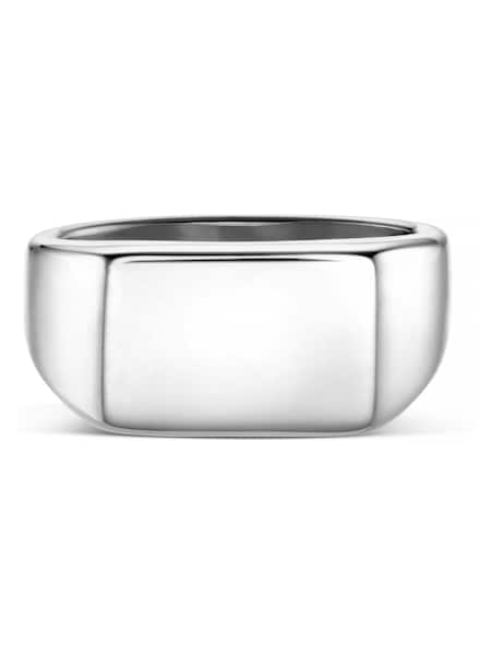 Orelia & Joe Silver Tone Chunky Signet Ring (H83504) | €32