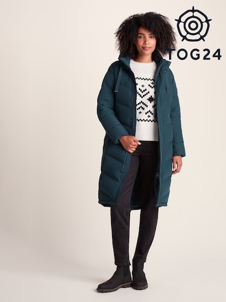 Tog 24 Green Raleigh Luxe Long Down Jacket (H83533) | AED990