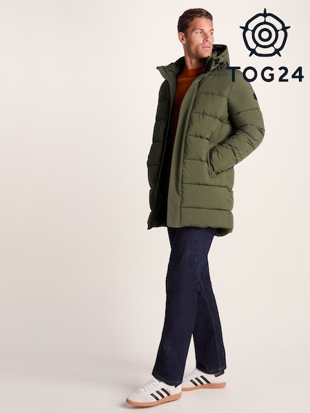 Tog 24 Green Mens Preece Padded Long Jacket (H83608) | €114
