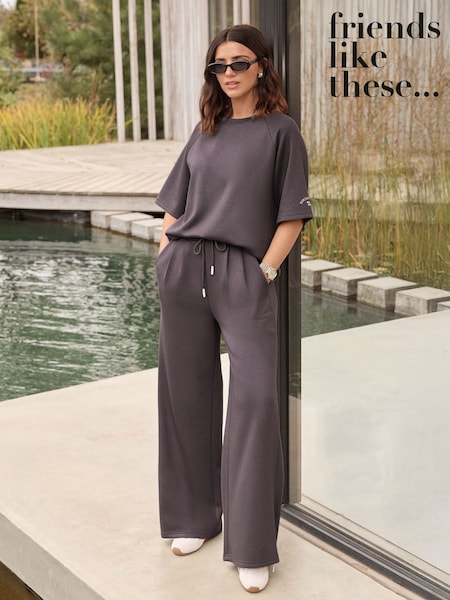 Friends Like These Taupe Studio Pleat Wide Front Joggers (H83625) | SGD 66