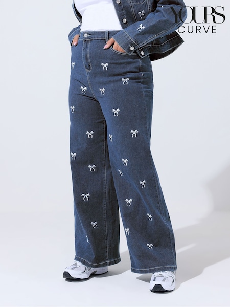 Yours Curve Blue Limited Bow Jeans (H83696) | €64