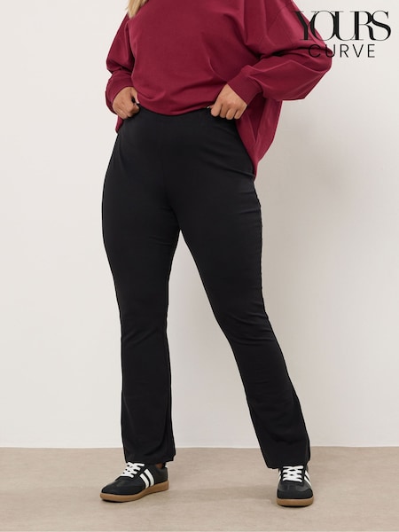 Preto - Yours Curve Flare Leggings (H83699) | R$ 215