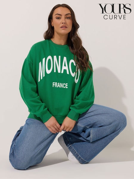 Yours Curve Green Monaco Crew Neck T-Shirt (H83700) | €34