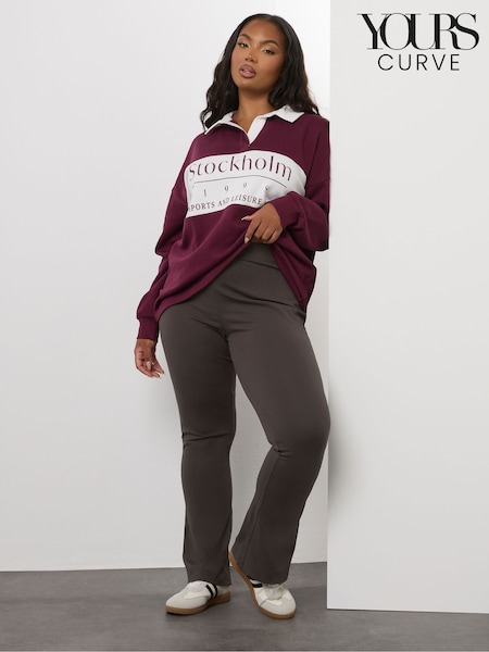 Castanho - Yours Curve Flare Leggings (H83719) | R$ 215