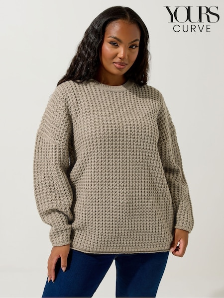 Yours Curve Natural Waffle Jumper (H83735) | €36