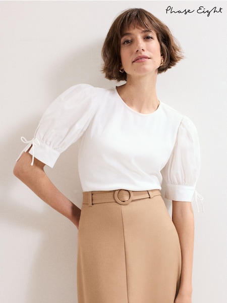 Phase Eight White Luella Top (H84479) | AED320
