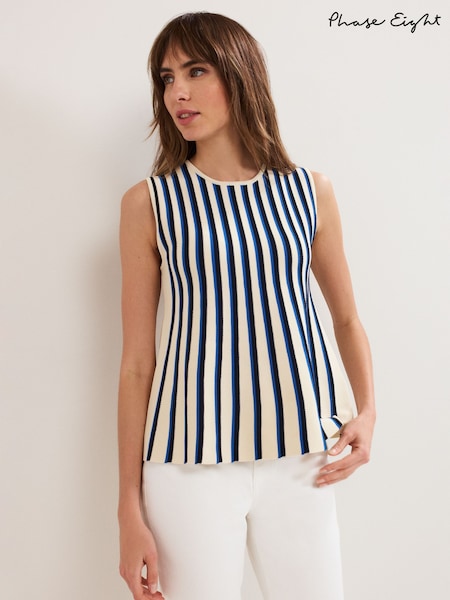 Phase Eight Betsy Stripe Peplum Blouse (H84485) | R$ 680