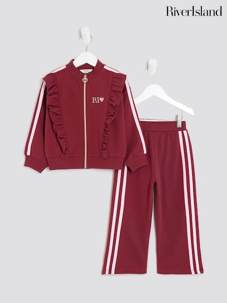 River Island Red Girls Frill Tracksuits Set (H84496) | €42