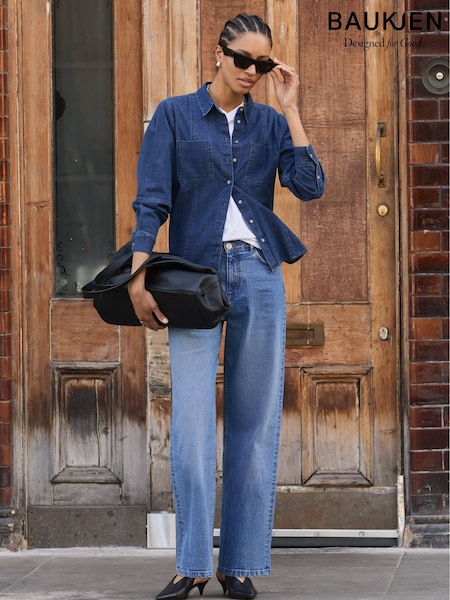 Baukjen Mid Indigo Damaris Denim Shirt (H84553) | €152