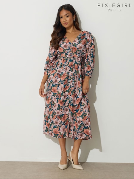 PixieGirl Petite Blue Midi Tea Dress (H84561) | €52