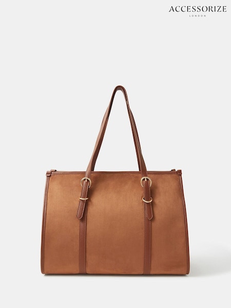 Accessorize Brown Buckle Strap Suedette Shoulder Bag (H84575) | €53