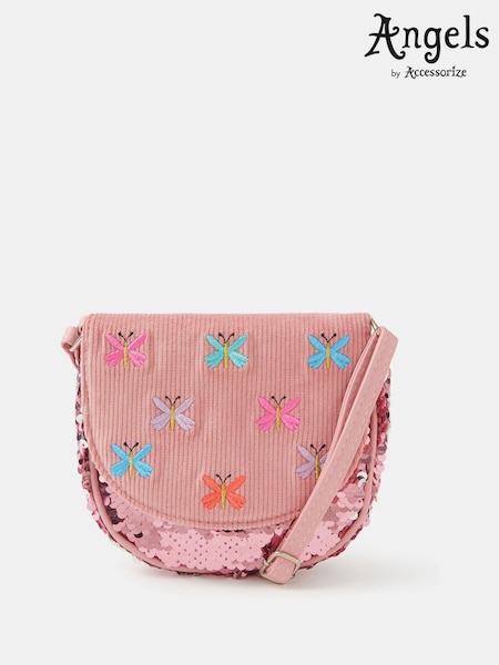 Angels By Accessorize Pink Girls Sequin Butterfly Cross-Body Bag (H84589) | €17.50