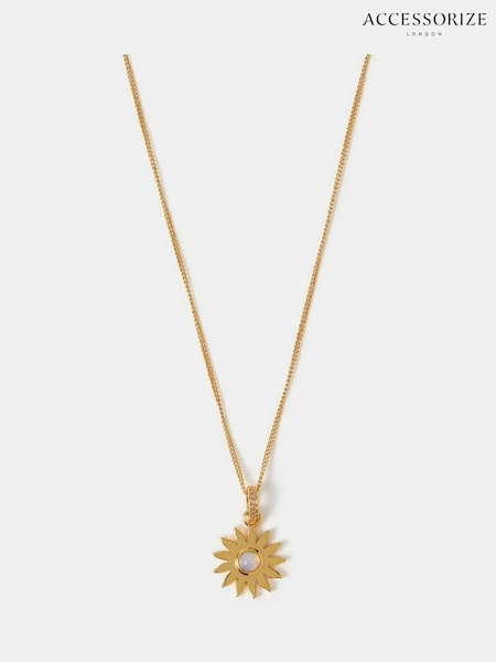 Accessorize 14ct Gold Sun Pendant Necklace (H84599) | €25