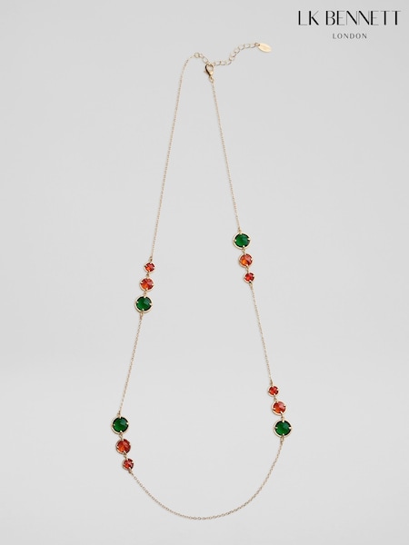 LK Bennett Jeanie Crystal and Gold Plating Three Drop Repeat Necklace (H84604) | 83 €