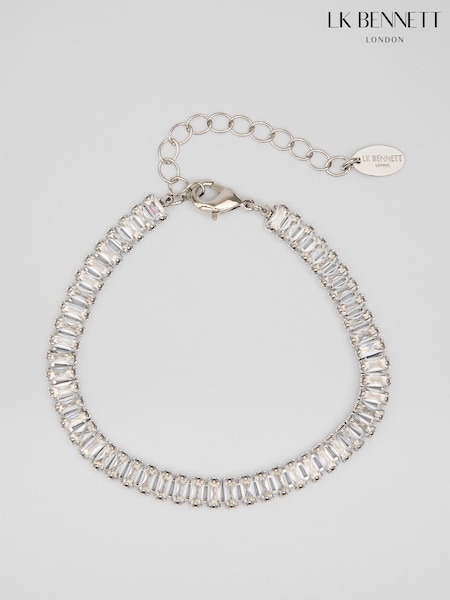 LK Bennett Silver Tone Aria Metal Pearl Drop Necklace (H84610) | €78