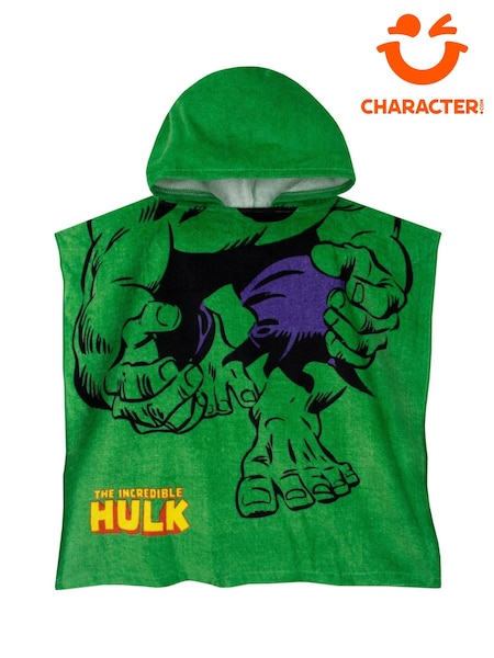 Character Green Marvel The Incredible Hulk Print Towel Poncho (H84746) | €24