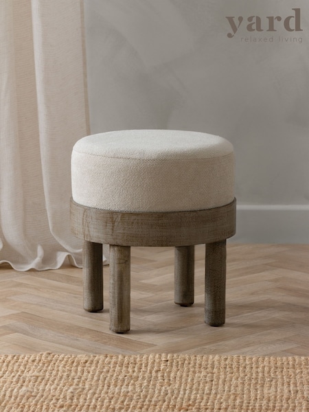 Yard Ecru Ebbett Wooden Footstool (H84752) | €136
