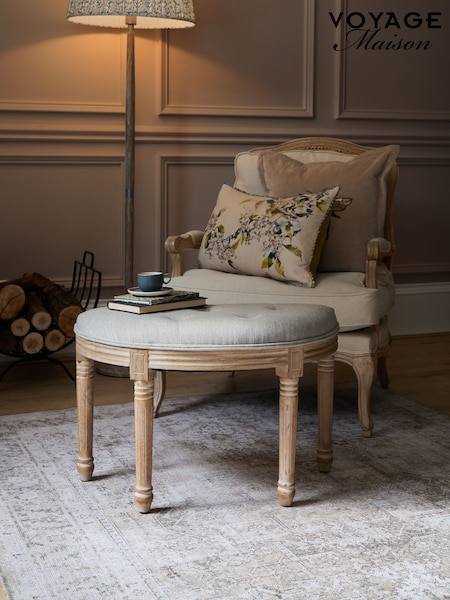 Voyage Maison Linen Claudette Footstool (H84753) | €127