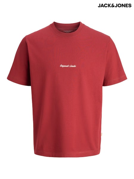 JACK & JONES Red Relaxed Fit Crew Neck T-Shirt (H84759) | €24