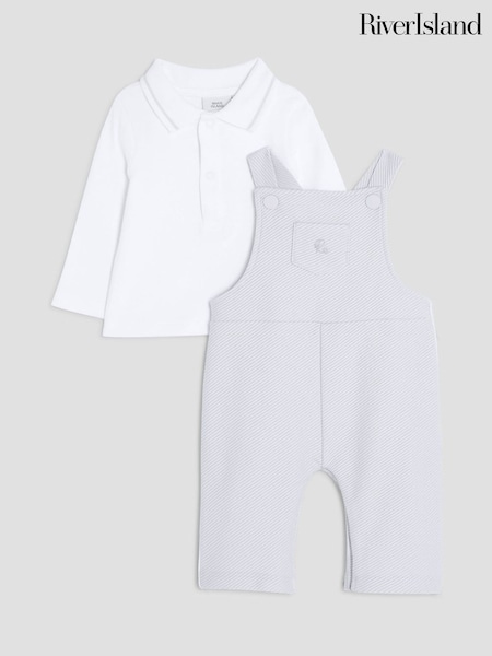 River Island Blue Baby Boys Dungarees Outfit (H84760) | €38