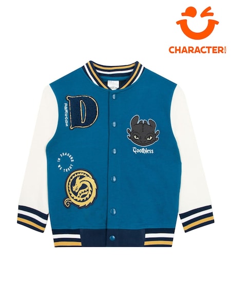 Character Blue How To Train Your Dragon Toothless Varsity Jacket (H84764) | AED157