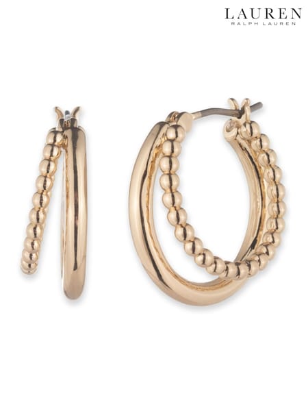 Lauren Ralph Lauren Gold Gold Tone 20 mm Bead Split Earrings (H84838) | €66