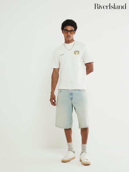River Island Cream La Peche Fruit Market T-Shirt (H85023) | AED151