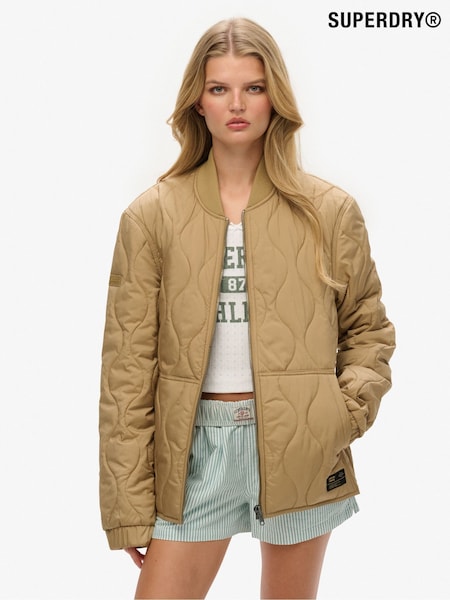 Superdry Brown Oversized Surplus Quilted Liner Jacket (H85029) | R$ 790