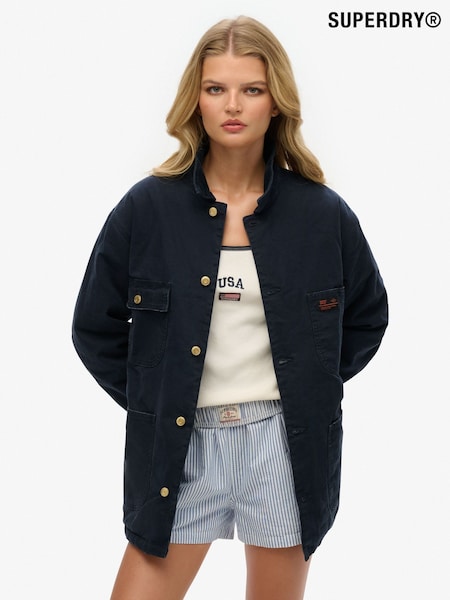 Superdry Blue Oversized Surplus Four Pocket Chore Jacket (H85035) | €154