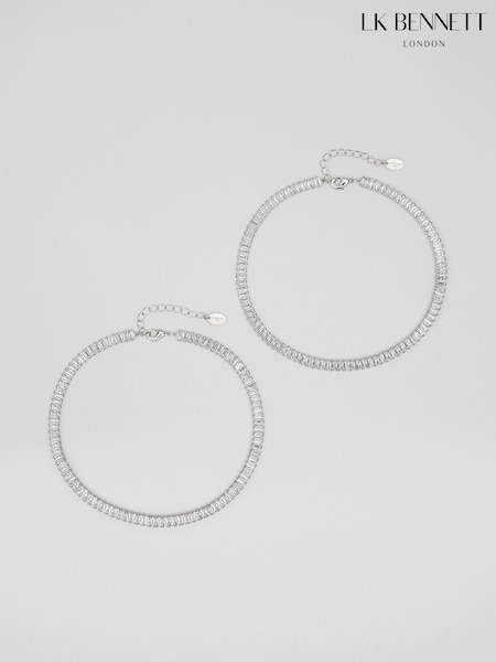 LK Bennett Metallic Loura Crystal Baguette Shoe Chain (H85073) | €87