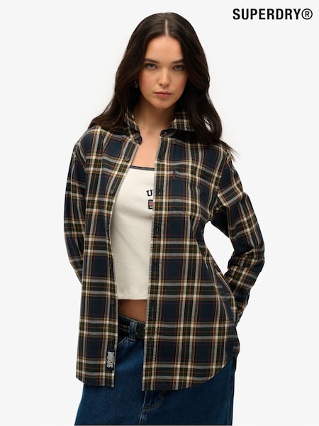 Superdry Blue Oversized Vintage Check Shirt (H85168) | 10,000 ISK